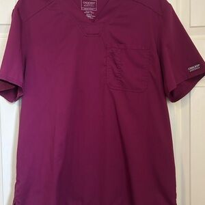 Cherokee Workwear V-Neck Scrub Top - Burgundy